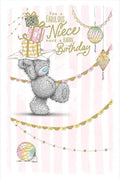 Me to You Tatty Teddy Cute Birthday Card For A Fabulous Niece, Bear Balancing Presents - Official Collection