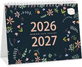 2025 Calendar, Desk Calendar 2025-2026, Monthly Desktop Calendar (Jan. 2025 - Jun 2026, 10" x 8.25"), Standing Flip Calendar with Thick Paper, Academic Year Standing Calendar with Planner Stickers