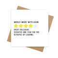 "Manta Makes Leaving card goodbye good luck card, retirement new job card to go with sorry your leaving gifts for colleagues women or men (Star review)"