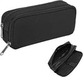 jeufun 1 Pcs Zipper Black Large Capacity Pen Case Bag,Black Durable Stationery Pencil Case Bag,Black Stationery Pencil Case Bag for School Office Stationary Supplies Storage Pencil
