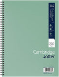Cambridge Jotter A4 Notebook, Wirebound, 8 mm Lined with Margin, 200 Pages, 80GSM, Single Notepad, Perforated Edges