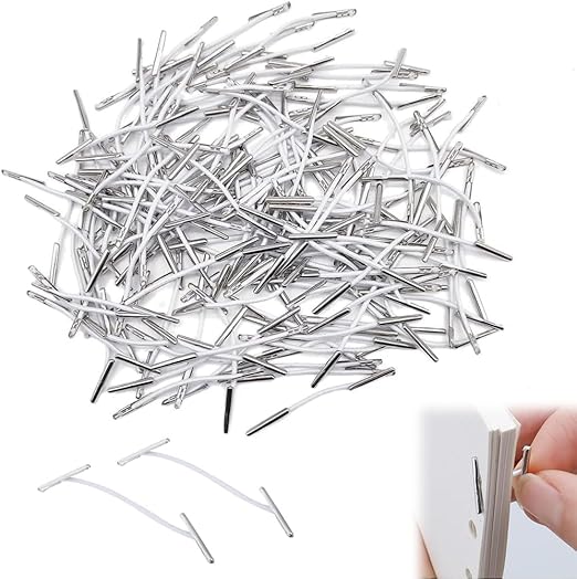 Metal Treasury Tags, 100 Pcs Paper Ties Metal-Ended Kit Elasticity Metal Treasury Tags Office Fasteners, Hole Punch Ties, String Binders, for Organising Paper Documents