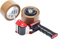 Fit For The Job Brown Parcel Tape Gun and Dispenser - Heavy Duty Packing Tape Dispenser for Efficient Sealing and Packing Needs - 2 Rolls