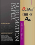 A-SUB Sublimation Paper A4, 210x297mm, 100 Sheets, 125gsm, Compatible with EPSON, SAWGRASS, RICOH, Brother Sublimation Printers