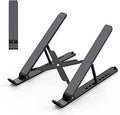 Laptop Stand for Desk, Adjustable Laptop Riser ABS+Silicone Foldable Lap Desk Portable Computer Holder, Ventilated Cooling Notebook Stand for 10-15.6” Laptops,Tablet-Black