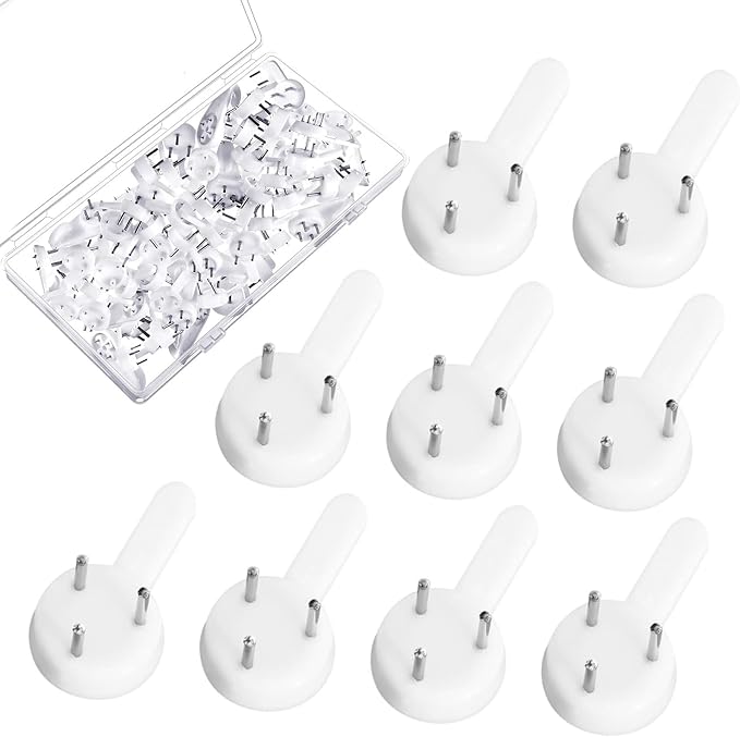 50pcs Non-Trace Picture Hooks for Hard Wall, Picture Hanging Kit for Picture Frame Fixing, Picture Hanger Hook for Plasterboard Walls Drywall Concrete Wall