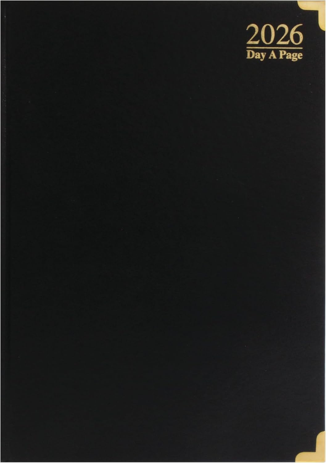 A4-2026 Diary Day a Page with Half Page Saturday and Sunday (Black)