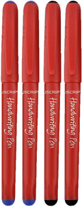 Manuscript Blue & Black Handwriting Pens With Comfort Grip (Pack of 4)
