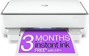 HP Envy 6020e All in One Colour Printer with 3 months of Instant Ink included, White
