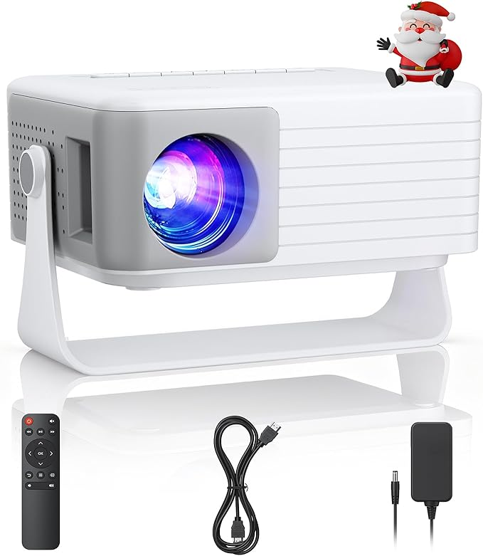 Mini Projector, AKIYO O1 2026 Upgraded 15000Lumen Projector, 360° Rotating, Auto Keystone, 50% Zoom, Portable Projectors 1080P Full HD Supported, Compatible with iOS/Android/TV Stick/HDMI/USB/Switch