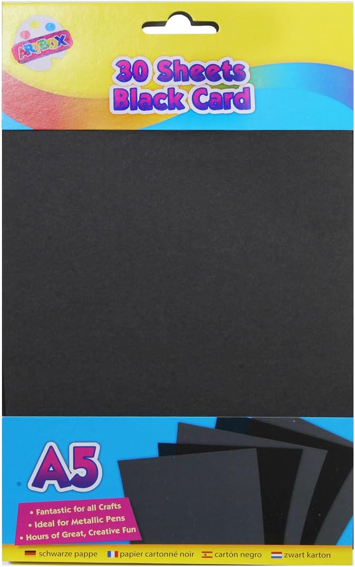 ArtBox A5 Activity Card - Black (Pack of 30 Sheets)