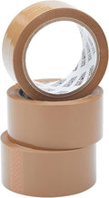 Fit For The Job Parcel Tape - Heavy-Duty Brown Tape for Packing Boxes, 48mm x 66m, 3 Rolls - Low Noise General Purpose Packing, Secure Sticky Seal, Perfect for Moving House