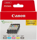 Canon Ink Multipack - PGI-580/CLI-581 Genuine Printer Ink Cartridges 5 Pack (1 x Black, 1 x Cyan, 1 x Magenta, 1 x Yellow & 1 x Office Black Colour)