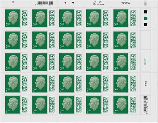 25 x 2nd Class Barcoded Stamps Royal Mail