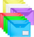 24Pack Plastic Wallets Folders - A4 Plastic Folders Document Folder Wallet Popper Wallets with Label Pocket, Assorted