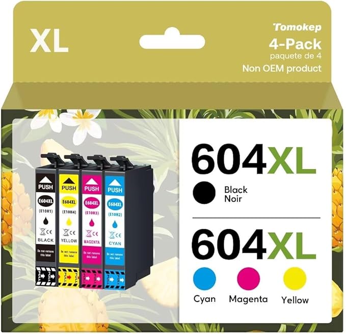604XL Ink Cartridges Multipack High Yield Replacement for 604 XL Ink Compatible for XP-2200 XP-2205 XP-3200 XP-3205 XP-4200 XP-4205 WF-2910DWF WF-2930DWF WF-2935DWF WF-2950DWF(5-Pack)