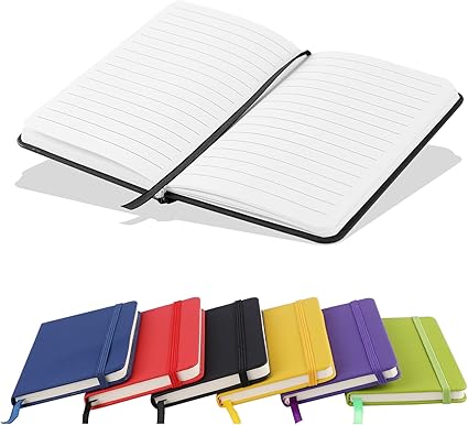 A6 Notebooks, Pocket Notebook Note Pads Small Notebooks Hardback Notebook A6 Notepad Journal 160 Pages (80 Sheets)-Black