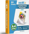 Deskit Laminating Pouches A4, Gloss, 80 Sheets, 100 Microns- Clear and Durable Presentations - Ideal Rigidity for Everyday Use Visit the deskit Store