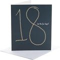 UK Greetings 18th Birthday Card for Him/Her/Friend - Gold Foil Stars Design, white, 159mm x 184mm