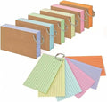 300 PCS Ruled Index Card with Binder Ring, Kraft Paper Notecards Lined Index Cards for Office, School, Home Study, Record, Ideal as Notebooks for Revision & Study Resources, 5 * 3 Inch
