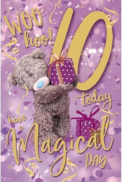 Me To You Tatty Teddy Age 10 Birthday Card, Woo Hoo! Have A Magical Day! - Official Collection