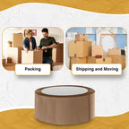 ARVO Brown Packing Tape 3 Rolls with Low Noise (48mm x 60m) - Durable Parcel Sealing Tape for Packing Boxes, Secure Packaging for Moving House