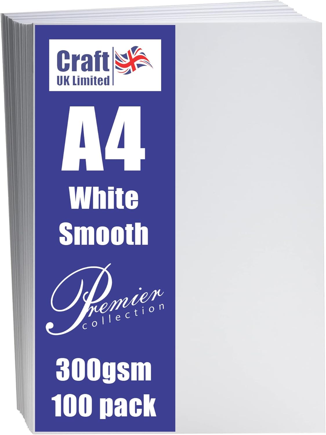 Craft UK A4 300Gsm-100 Sheets, Card, White, 29.6 x 21 x 0.1 cm
