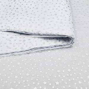 50pcs 50 * 35cm Silver Star White Tissue Paper,50 * 35cm Wrapping Paper Bulk for Christmas Wedding Birthday DIY Gift Decorations