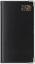 2026 DIARY SLIM LINE WEEK TO VIEW WITH METAL EDGE (Black)