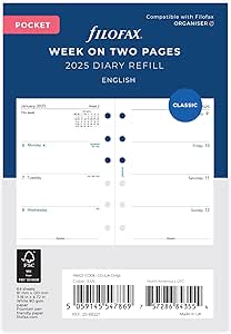 Pocket Week on two pages English 2025