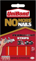 Unibond No More Nails Permanent Strips, Adhesive Strips for Fast & Easy Mounting, Double Sided Sticky Tape for Interior & Exterior Use, Waterproof Tape, Pack of 10