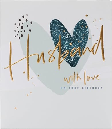 UK Greetings Birthday Card for Husband - Hearts Design