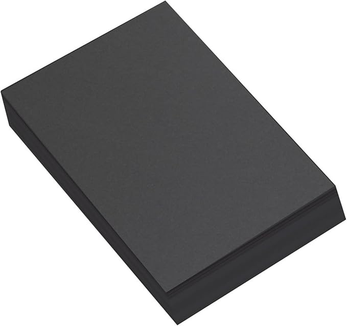 Recycled A4 Black Sugar Paper 100 Sheets, Great Arts and Crafts for Drawing, Painting & Scrapbooking Supplies. 210 x 29.7cm Sheet Size