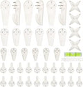IDEALHOUSE 42pcs Non-Trace Picture Hooks for Hard Wall, Picture Hanging Kit for Frame Fixing, Assorted Hanger Set for Hardwall Drywall Painting Wedding Photos Mirror, White