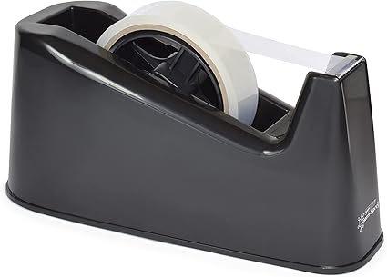 Rapesco 1695 500 Heavy Duty Tape Dispenser with 1 Clear Tape Roll, Black