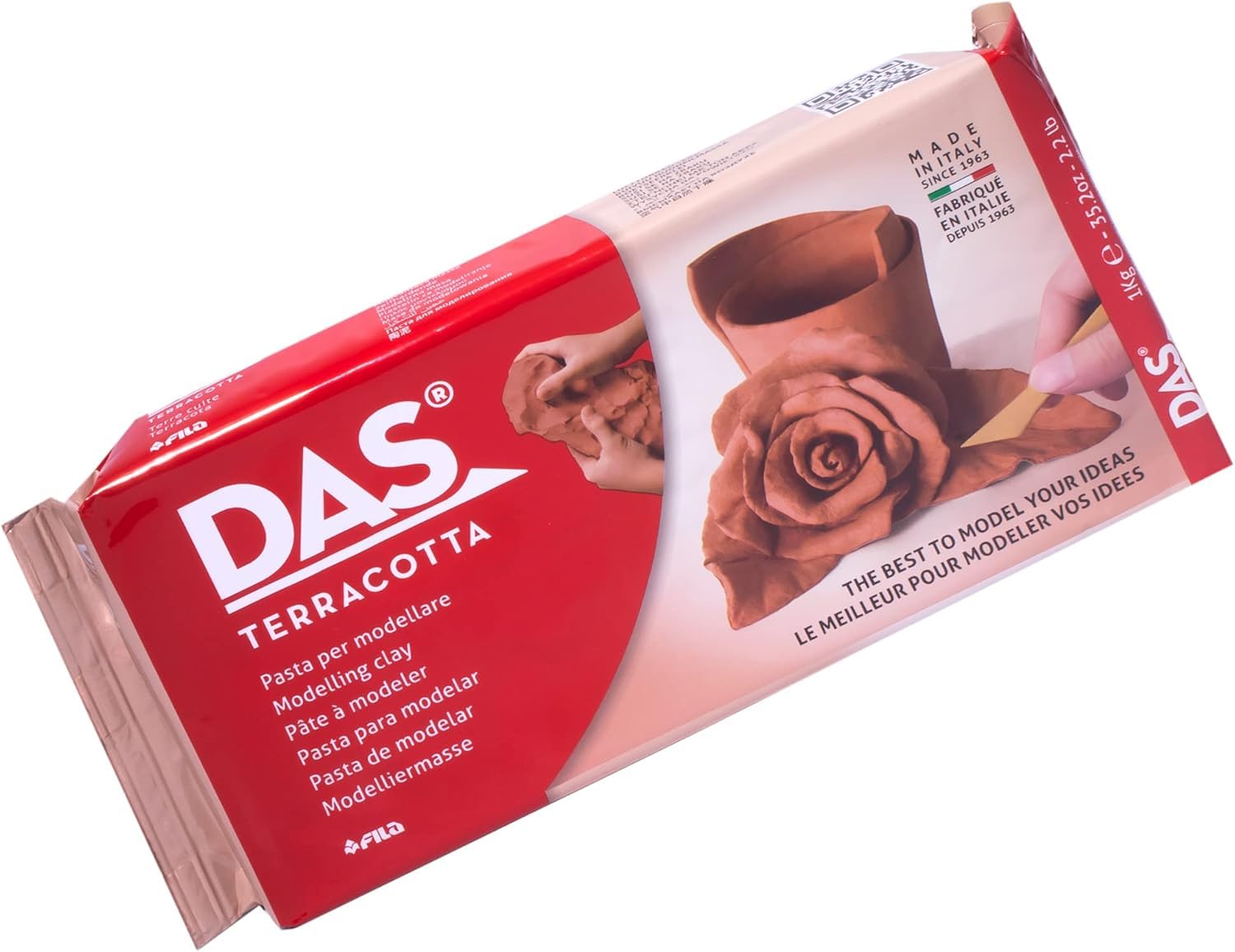 DAS Terracotta Air-Hardening 1kg Modelling Clay, For Professionals & Hobbyists