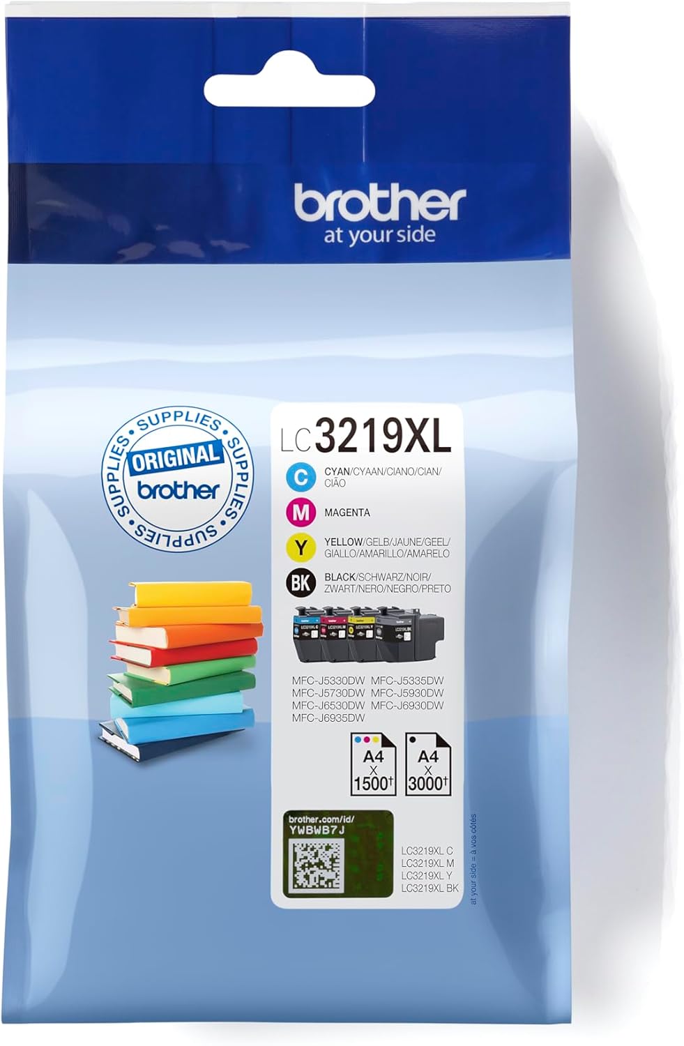 Brother LC-3219XLBK/LC-3219XLC/LC-3219XLM/LC-3219XLY Inkjet Cartridges, Black/Cyan/Magenta/Yellow, Multi-Pack, Super High Yield, Includes 4 x Inkjet Cartridges, Genuine Supplies