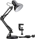 Lepro Desk Lamp, E27 Swing Arm Desk Lamp with Clamp, Classic Black Table Lamp, E27 Bulb Holder, Flexible Black Desk Light for Study Desk, Office, Bedroom, Reading, Nails, Back to School and More