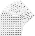 10 Sheets Small Self Adhesive Number Stickers, 1 to 100 Sticky Round Number Labels for Sorting, Organizing, Storage Boxes, Lockers, Office&School Supplies, 10 mm