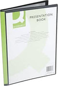 Display Book Q-CONNECT with Front Cover Pocket PP A4 460 Micron 20 Pockets Black/Document Archiving/Type-20 Pockets/Kind-with a Pocket/Index-N.a. / Pockets-N/D/Material-PP/Dividers-N.a.