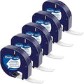 5-Pack MarkField Label Tape Replacement for Dymo Letratag Tape Plastic White 12mm x 4m S0721610, Compatible with Dymo Label Printer LT-110T LT-100H LT-100T QX50 XR XM