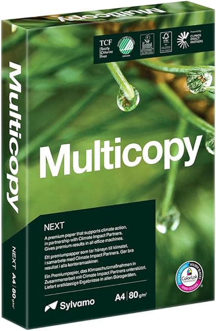 Next A4 Printer Paper, 500 Sheets, 80gsm Ream, ColorLok Technology, Carbon Neutral, Multiple Eco‑Certificatons, for Inkjet & Laser Printing