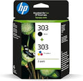 HP 303 Black/Tri-color Original Ink Printer Cartridges Combo (3YM92AE) - Works with: HP ENVY Photo 6220, 6230, 6234, 7120, 7134, 7830, ENVY Inspire 7220e, 7221e, 7224e, 7920, 7924e, Tango X Printers