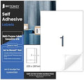 100 Sheets, A4 Sticker Paper Labels, Printable Full Sheet Self Adhesive Labels for Inkjet & Laser Printer, 210 x 297mm