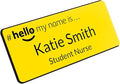 Badgemaster Hello My Name is Name Badge 76 x 32mm (No Dome) Yellow Black