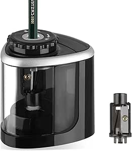 Linkstyle Electric Pencil Sharpener, Automatic Battery Powered Pencil Sharpener for Home and Office School, Black