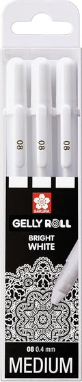 Gelly Roll Basic Set 3 Bright White Gel Pens Medium