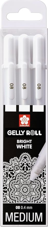 Gelly Roll Basic Set 3 Bright White Gel Pens Medium