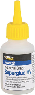 Everbuild Stick2 Superglue High Viscosity – Suitable for DIY & Professional Projects – Industrial Grade – High Strength – Rapid Setting – Clear – 50g