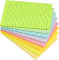 8 Pads - 4X6 in Lined Sticky Notes,8Colors Post Self Stick Notes Pads, Pastel Stickies Colorful Super Sticking Memo Pads,Strong Adhesive, 45 Sheets/pad, 360 Sheets Total